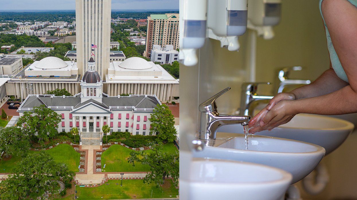 Florida State Capitol Tallahassee washing hands public bathroom