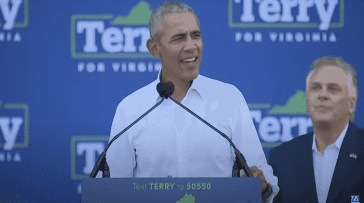 Former President Barack Obama at McAuliffe rally