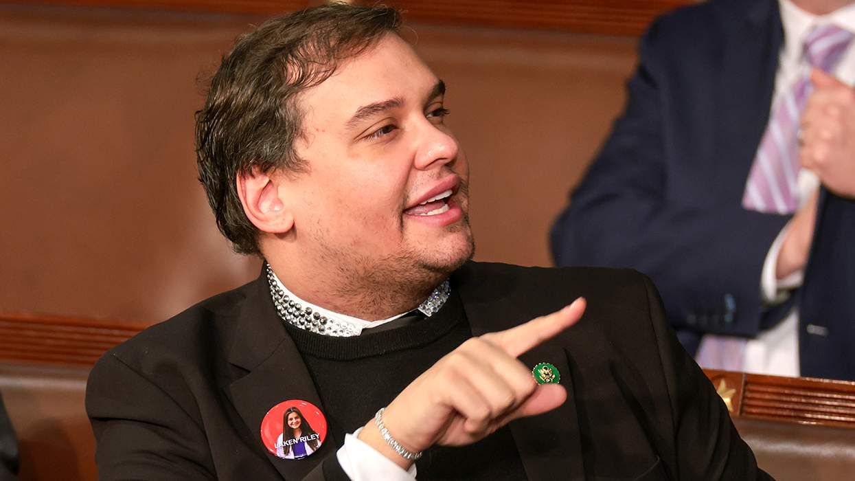 Former Republican lawmaker George Santos during the 2024 State of the Union