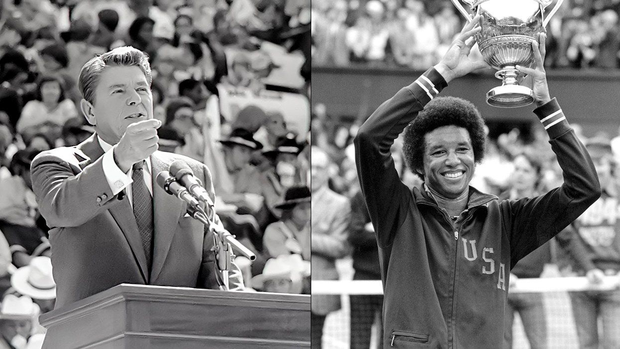 Former US President Ronald Reagan Tennis Champion Arthur Ashe Wimbledon Trophy