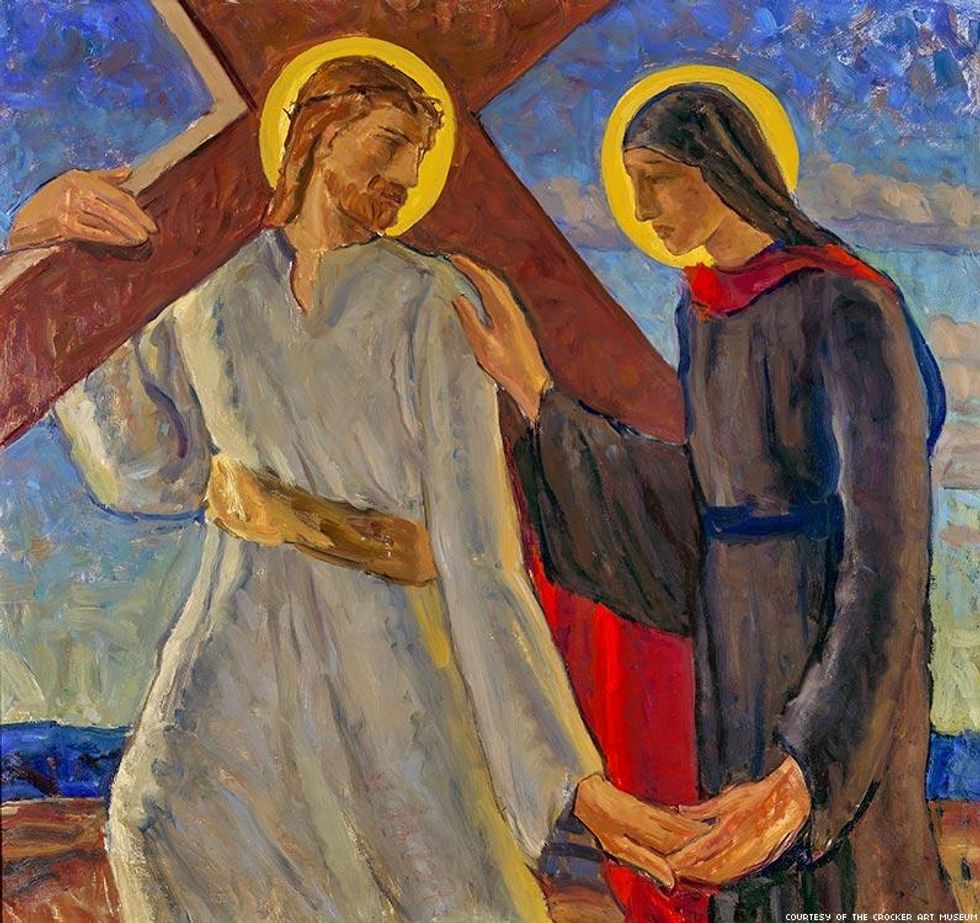 Fortune in her studio at Portsmouth Priory, Rhode Island, c. 1950. Photographer unknown. Photograph courtesy of James R. Fortune