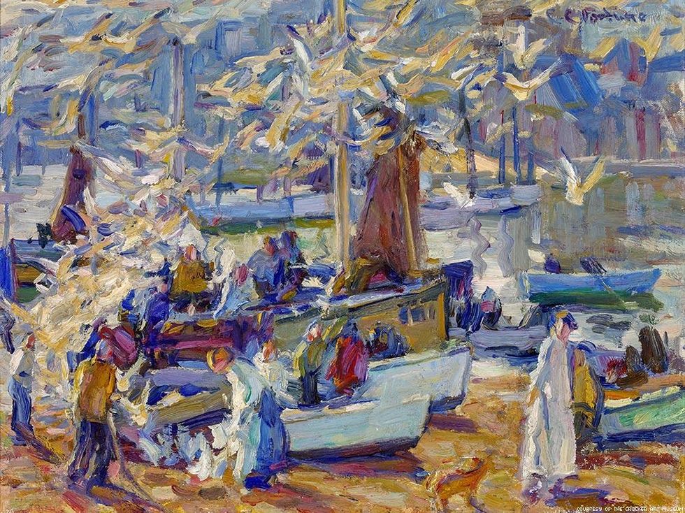 Fortune in her studio at Portsmouth Priory, Rhode Island, c. 1950. Photographer unknown. Photograph courtesy of James R. Fortune