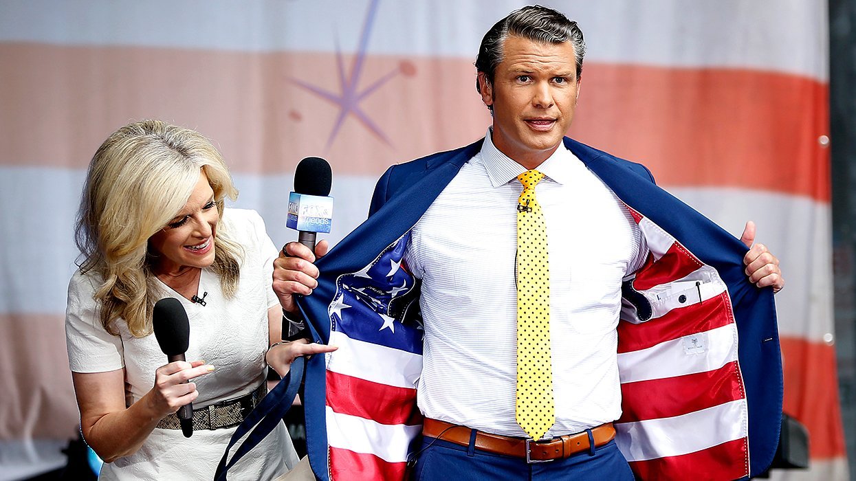 Fox and Friends anchor Pete Hegseth and meteorologist Janice Dean during All American Summer Concert Series 2019 New York City