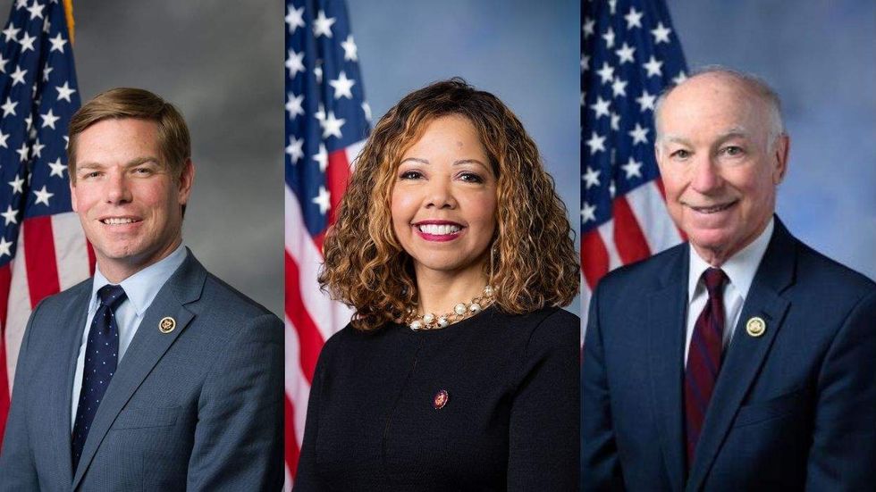 From left: Eric Swalwell, Lucy McBath, Joe Courtney