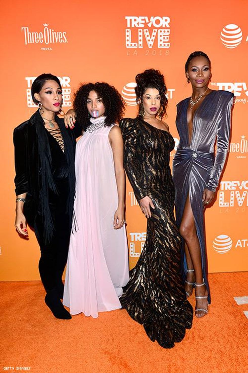 From left: Mj Rodriguez, Indya Moore, Hailie Sahar, and Dominique Jackson