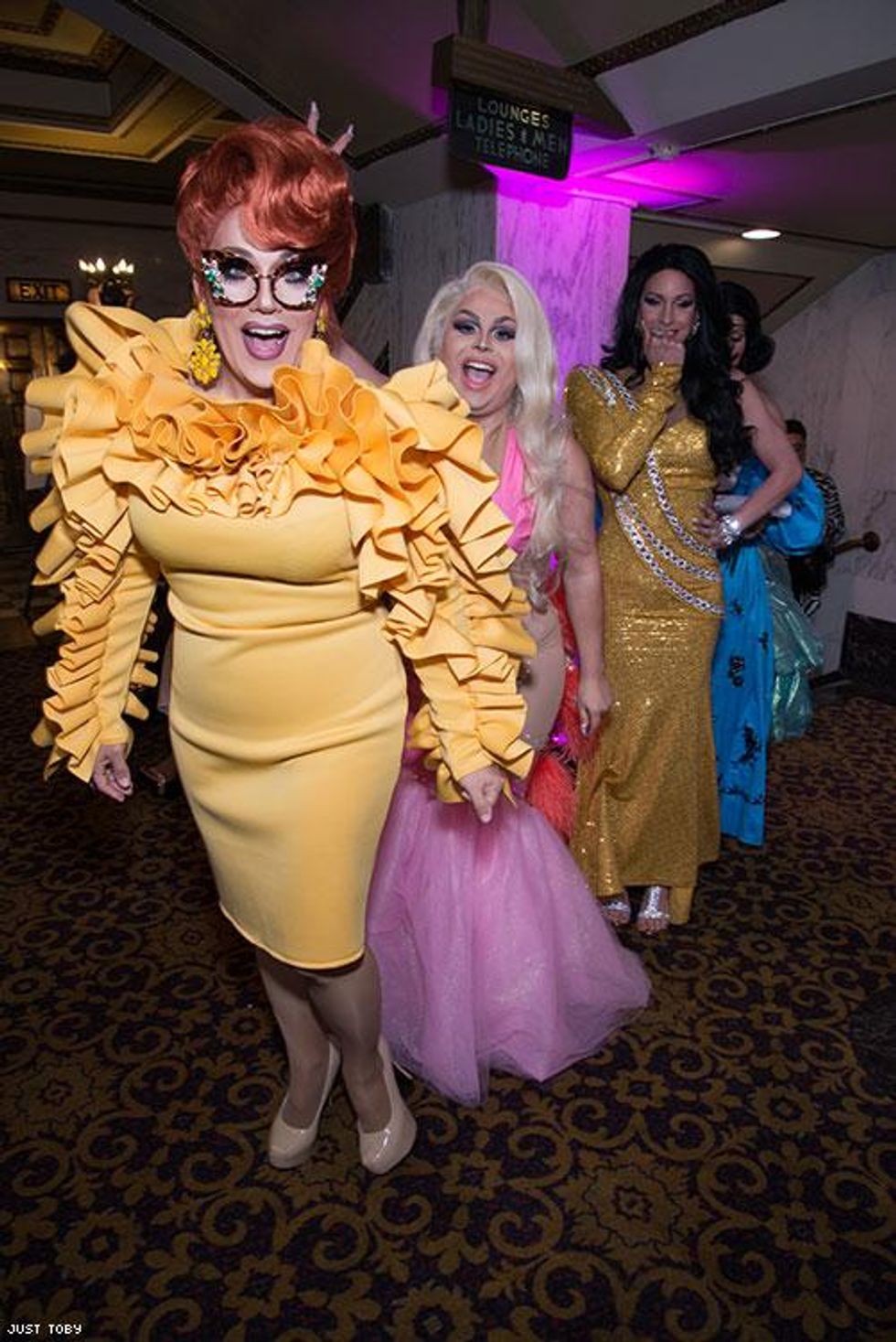 From left to right: Mrs Kasha Davis, Jaymes Mansfield, Nicole Paige Brookes