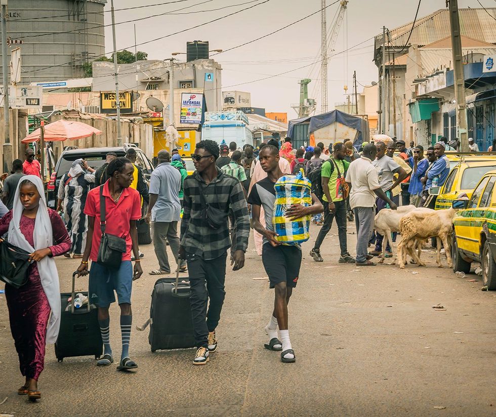 Gambian people on the market in Banjul, Gambia, West Africa