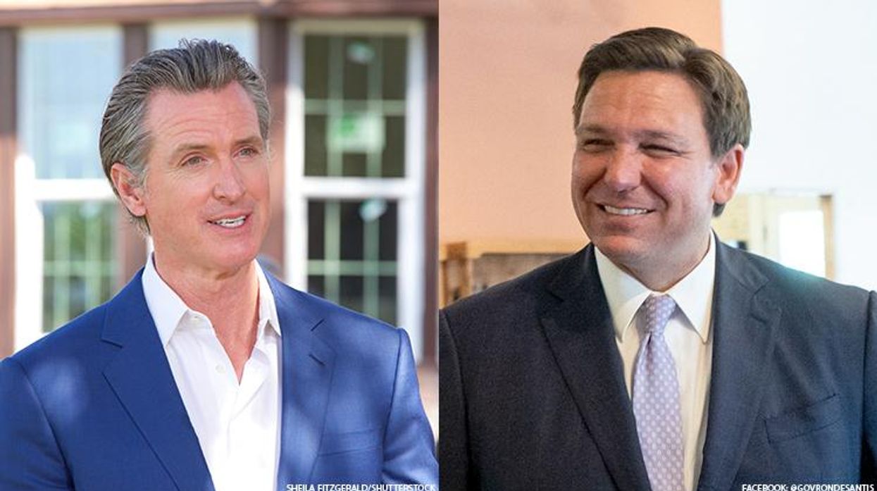 Gavin Newsom and Ron DeSantis