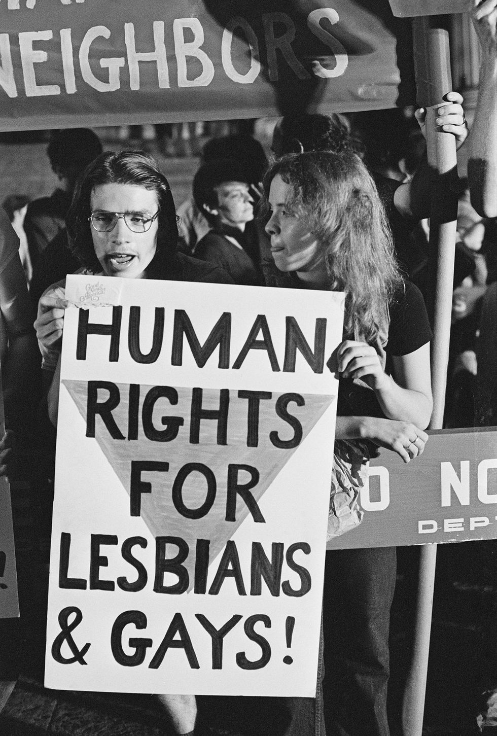 Gays and lesbians protest during the Democratic National Convention in Madison Square Garden NYC 1980