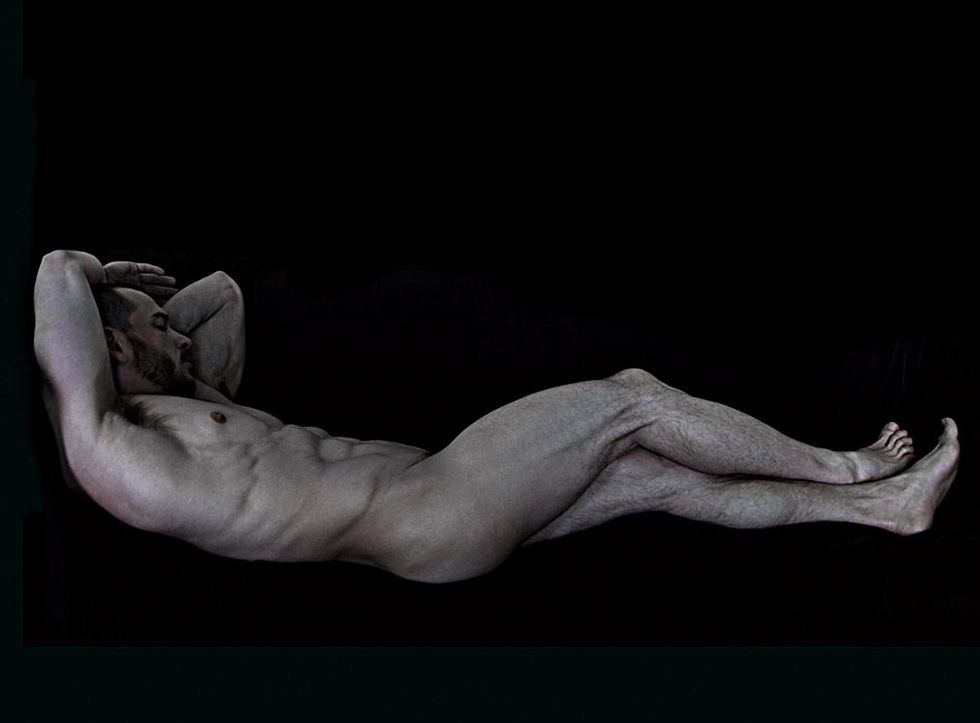 "Gender Bender" series, 2014 "Sleeping Ariadne" (after Roman marble), color photograph, 50 x 70 cm