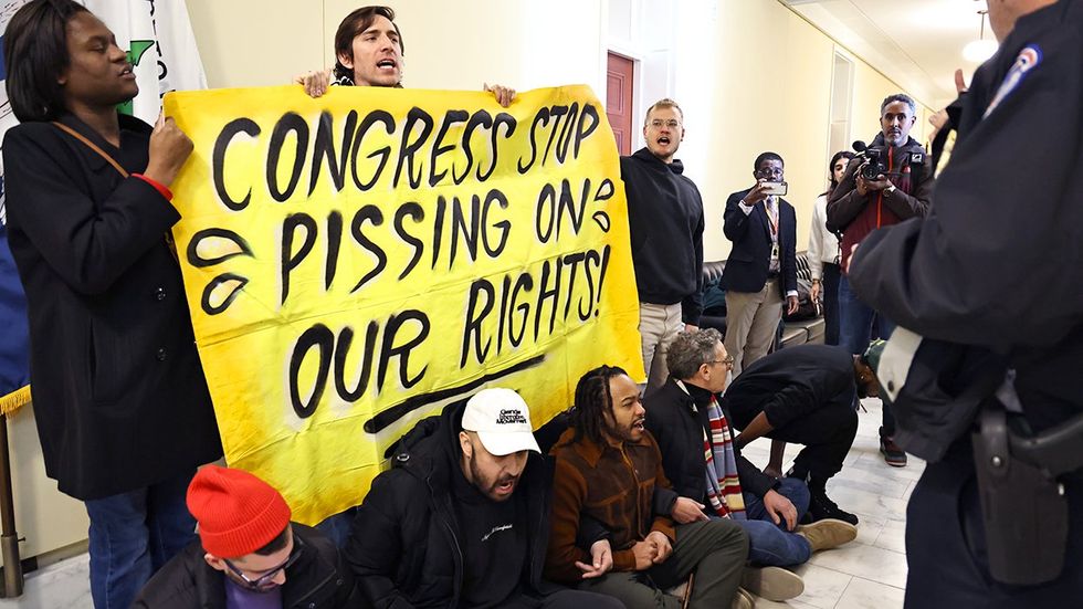 Gender Liberation Movement protests Nancy Mace's trans bathroom ban