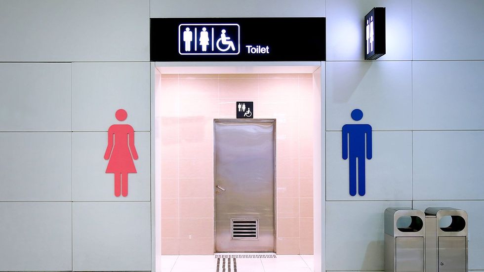 Gendered Public Bathroom Signs Womens Mens Restroom