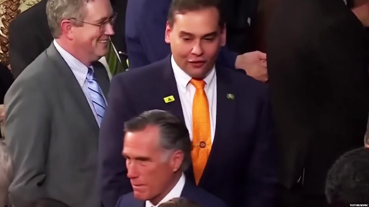 George Santos speaking at Mitt Romney