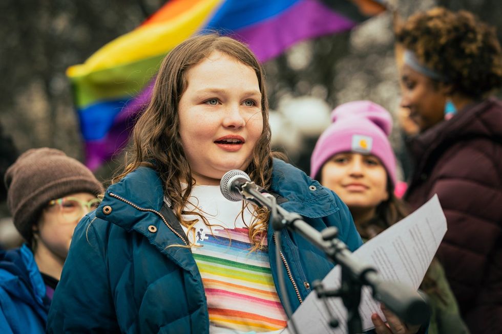 GLM Gender Liberation Movement Trans Transgender Youth Rally NYC New York City Union Square public protest protect trans kids trans lives matter