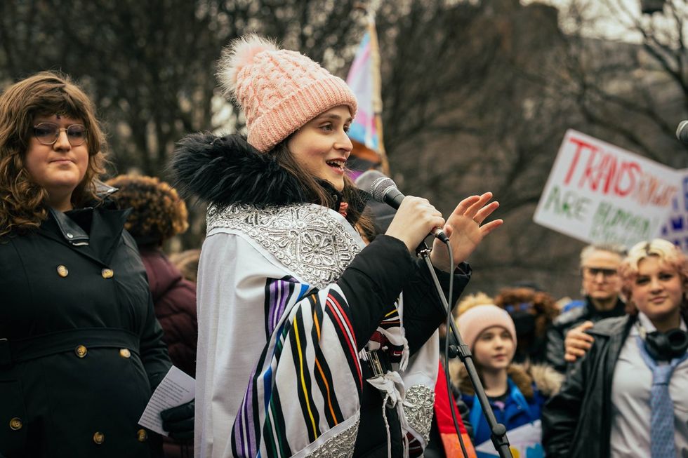 GLM Gender Liberation Movement Trans Transgender Youth Rally NYC New York City Union Square public protest protect trans kids trans lives matter