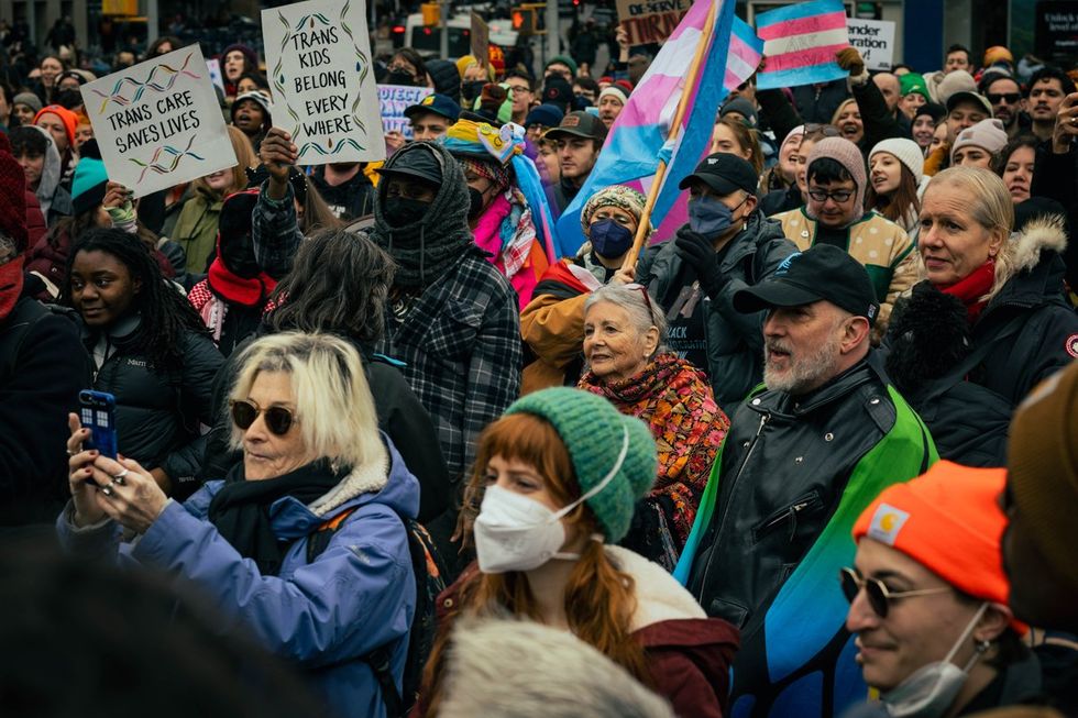 GLM Gender Liberation Movement Trans Transgender Youth Rally NYC New York City Union Square public protest protect trans kids trans lives matter