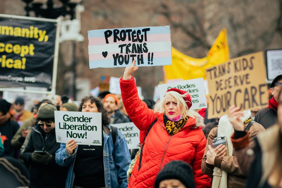 GLM Gender Liberation Movement Trans Transgender Youth Rally NYC New York City Union Square public protest protect trans kids trans lives matter