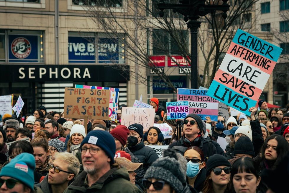 GLM Gender Liberation Movement Trans Transgender Youth Rally NYC New York City Union Square public protest protect trans kids trans lives matter