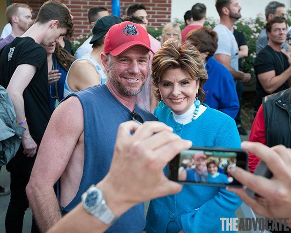 Gloria Allred posed for pics.