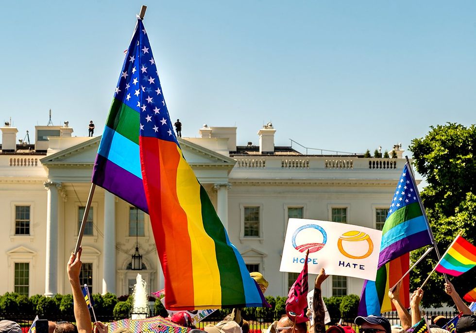 GLSEN Day of No Silence Essay queer activists rainbow lgbtq american flag white house trump hate sign