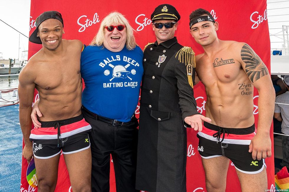 Go-Go, Bruce Vilanch, Patrick Gallineaux (National LGBT Ambassador at Stoli), and another Go-Go. Read more below.