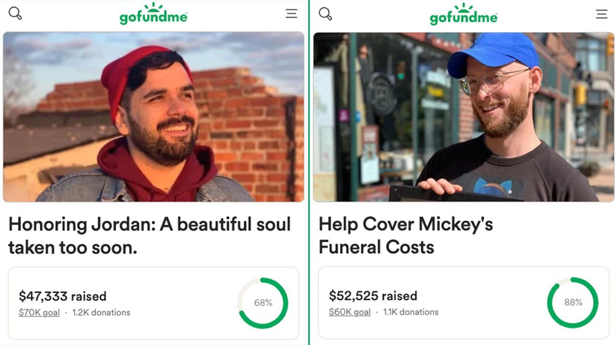 GoFundMe web page headers Jordan Celotto Mickey Harmon