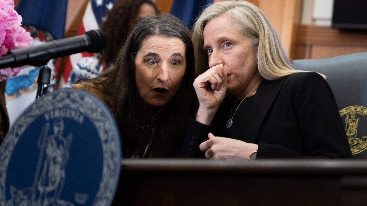 gov. abigail spanberger speaking to a lawmaker