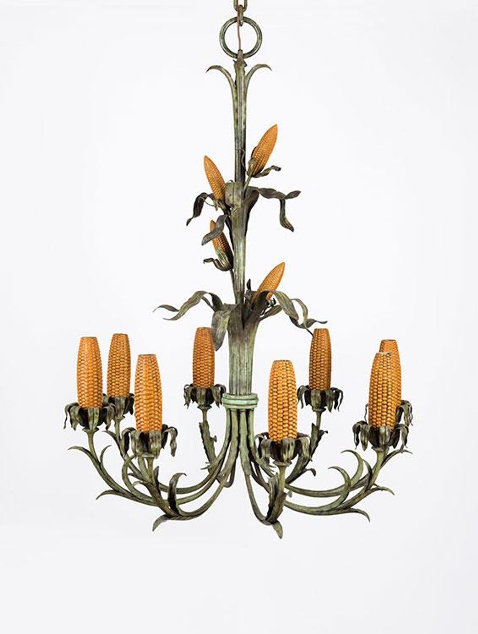 Grant Wood, Corn Cob Chandelier for Iowa Corn Room, 1925.