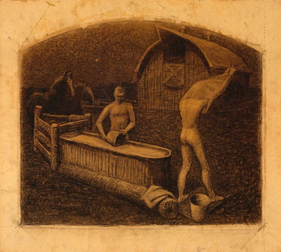 Grant Wood, Saturday Night Bath, 1937.