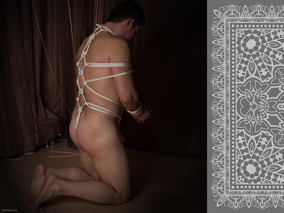 Gray on left = bondage top. Gray on right = bondage bottom.