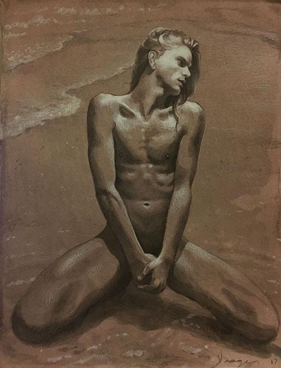 'Grayson, Sandy Hook' 11"x14" Ink and charcoal 2017