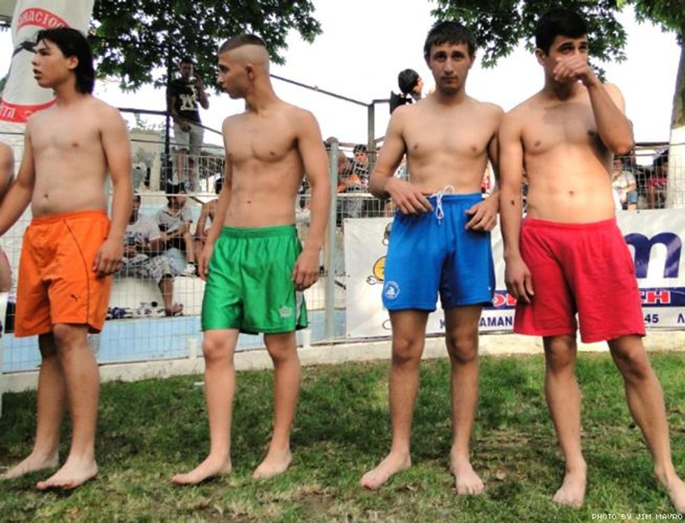 Greek Wrestlers by Jim Mavro