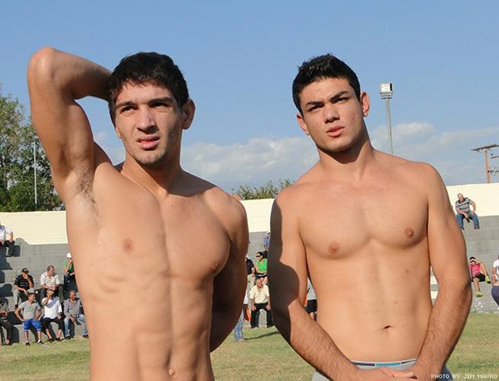 Greek Wrestlers by Jim Mavro