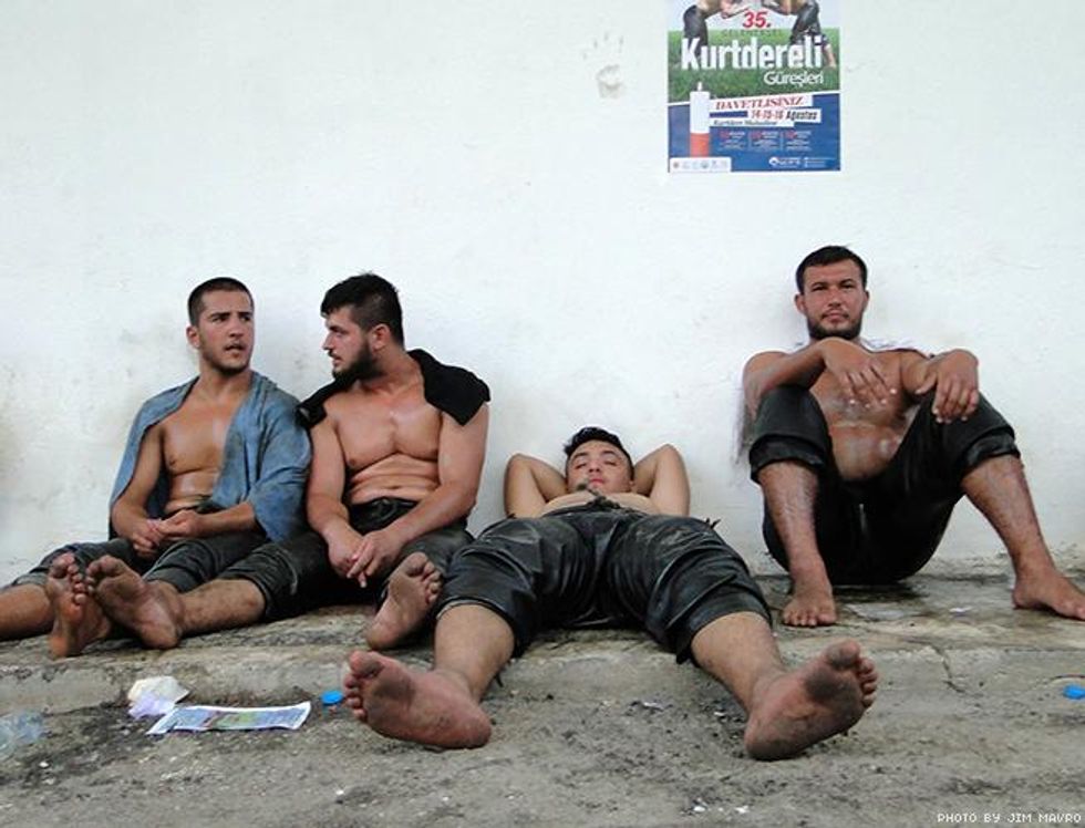 Greek Wrestlers by Jim Mavro