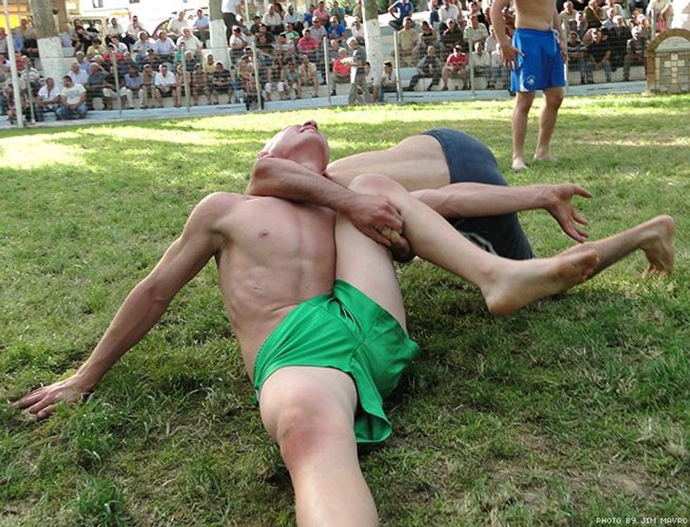 Greek Wrestlers by Jim Mavro