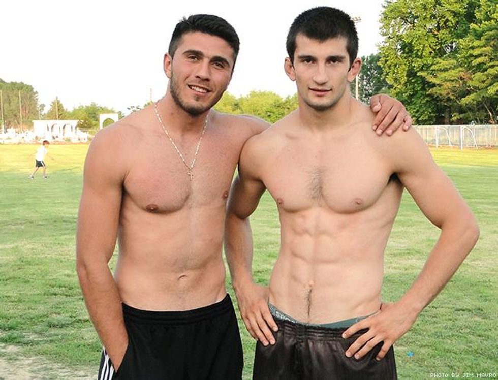 Greek Wrestlers by Jim Mavro