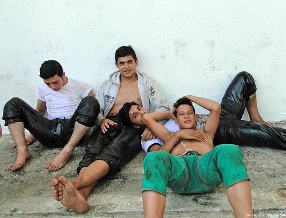 Greek Wrestlers by Jim Mavro