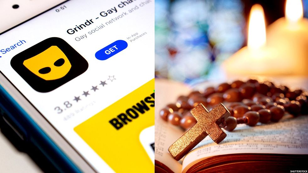 Grindr app and cross