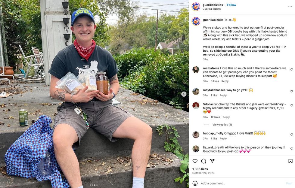 Guerilla Bizkits gender affirming care package first one given away