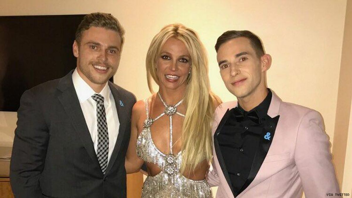 Gus Kenworthy and Britney Spears and Adam Rippon