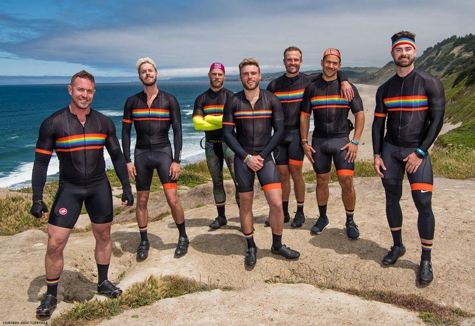 Gus Kenworthy (center) is a top fundraiser this year \u2014 at last count: $225,960.37