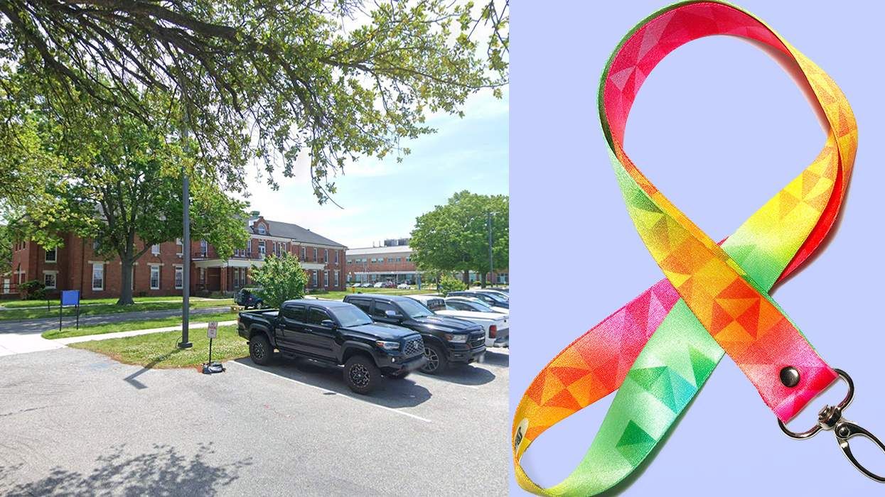 Hampton VA Medical Center Colorful Rainbow Lanyard for work badge 