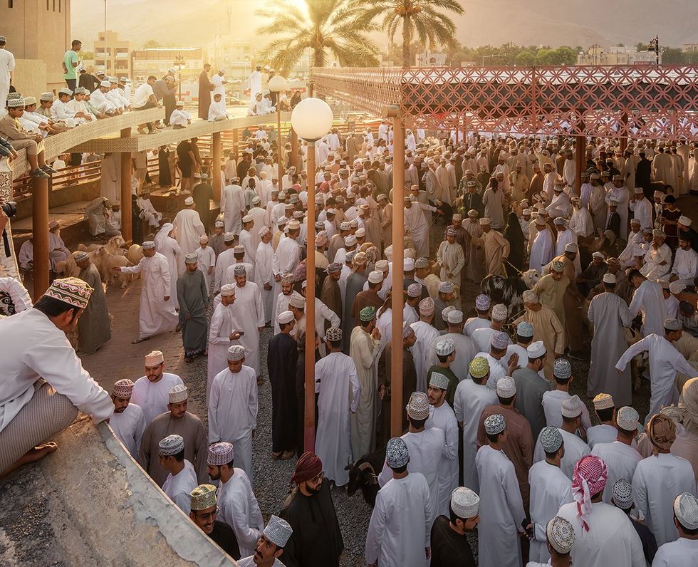 hapta souq Nizwa Oman Friday morning Traditional cattle market before Eid