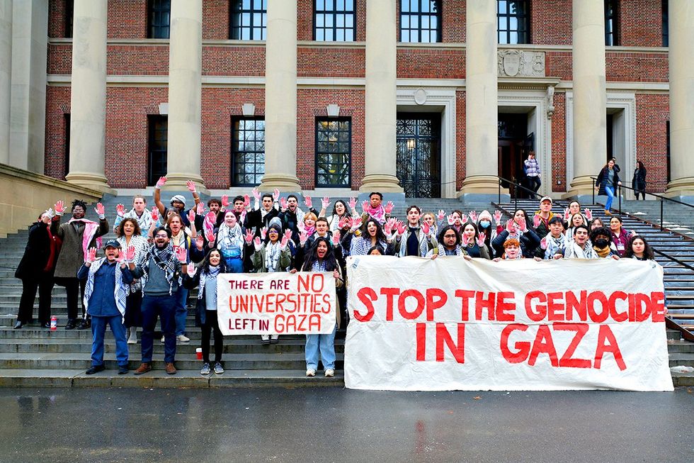 Harvard University gaza genocide campus protest