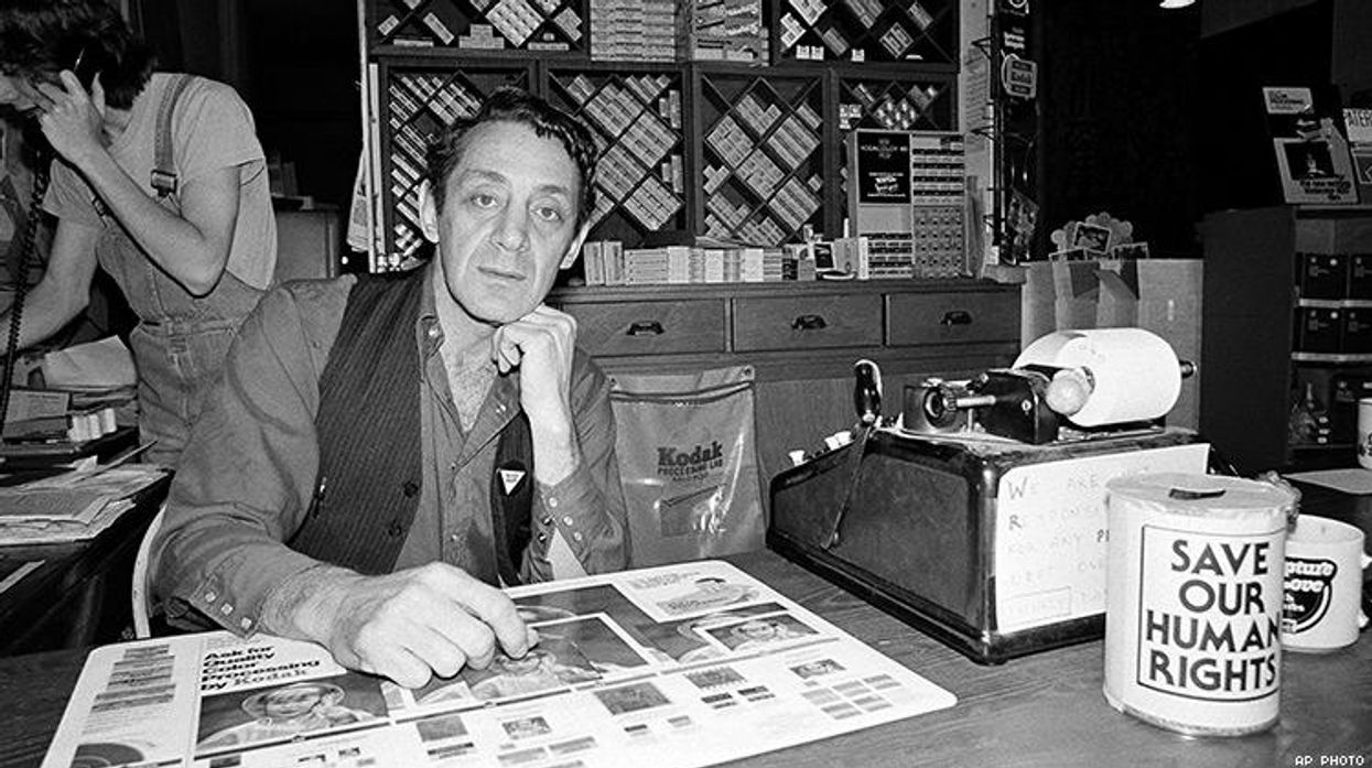 Harvey Milk in his store on Castro St.