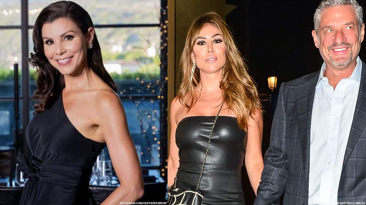 Heather Dubrow next to Kelly Dodd and Rick Leventhal