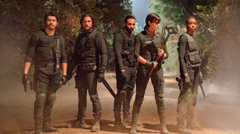 Henry Golding, Luca Marinelli, Marwan Kenzari, Charlize Theron, Kiki Layne in The Old Guard 2