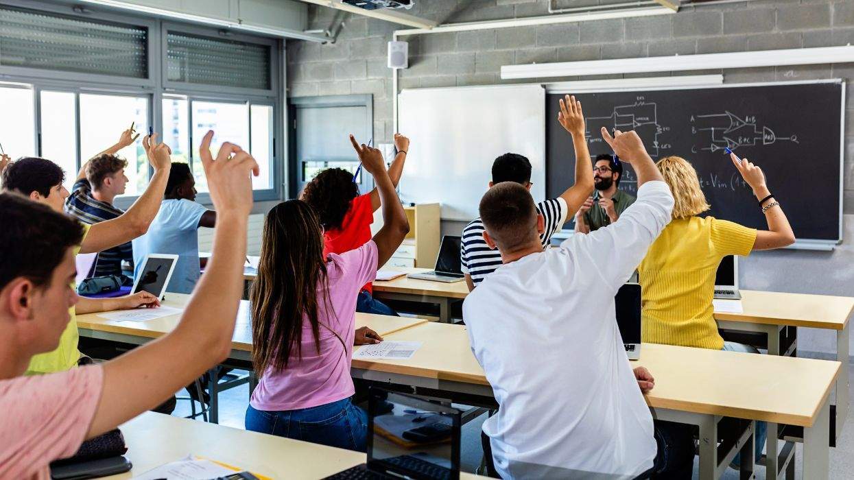 High school students in classroom
