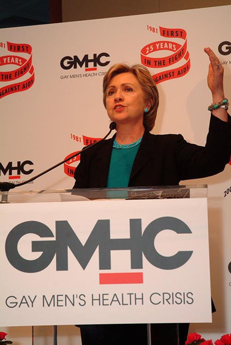 Hillary Rodham Clinton speaks at GMHC Heroes Honors 25th anniversary dinner.