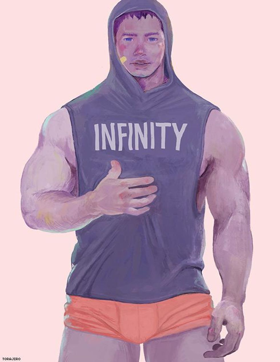 His artwork struck us immediately in an emotional way, reminding us of school boy crushes and the wistful ache of longing.